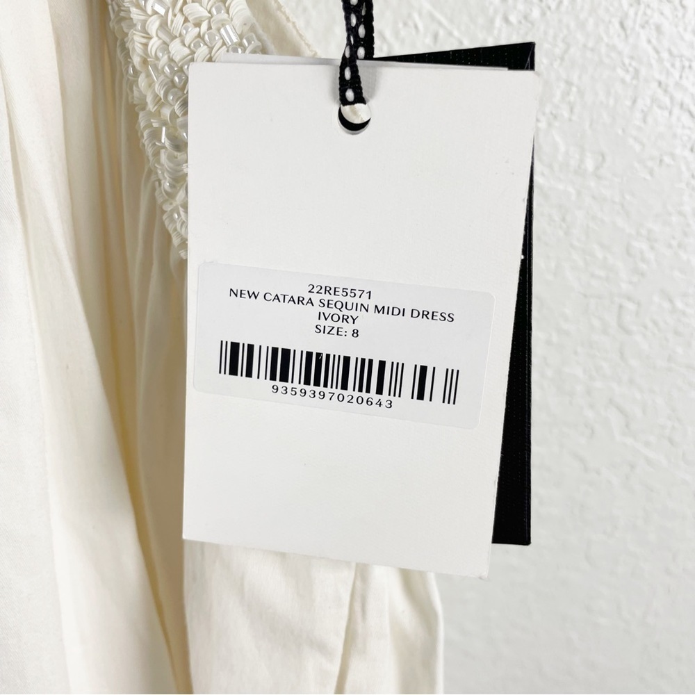 Aje Catara Sequin Cut Out Midi Dress White Small - Picture 10 of 10